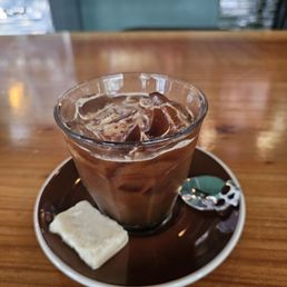 Iced espresso with cheese pairing Iced espresso with cheese pairing