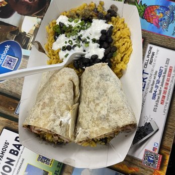 Grom - Smoked Chicken Burrito with rice & beans - Sandwiches Near Me - Jacksonville Beach, Florida