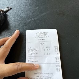 Total cost of 2 menudos , 2 tacos, 2 aquas