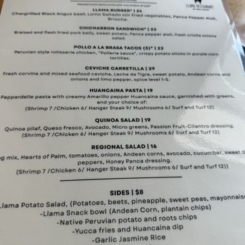 Llama Restaurant - Menu - Peruvian Near Me - Saint Augustine, Florida