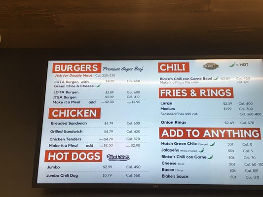 Menu photo 2 Blake's Lotaburger Tucson, AZ