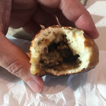 Philly Pretzel Factory - The inside of a steak and cheese stuffed pretzel - Bakeries Near Me - Philadelphia, Pennsylvania