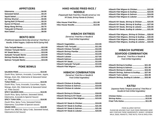 Menu photo 2 Hiko Hibachi & Sushi Eldersburg, MD Menu photo 2 Hiko Hibachi & Sushi Eldersburg, MD