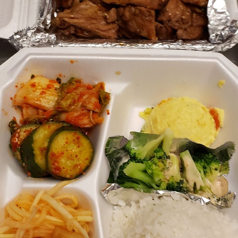 Spoon Bunsik - Kalbi + Chicken Combo - They cut the meat up too!! - Korean Near Me - Ewa Beach, Hawaii Spoon Bunsik - Kalbi + Chicken Combo - They cut the meat up too!! - Korean Near Me - Ewa Beach, Hawaii