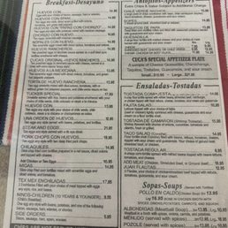 Breakfast menu Breakfast menu