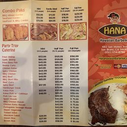 Menu, as of 3/1/25