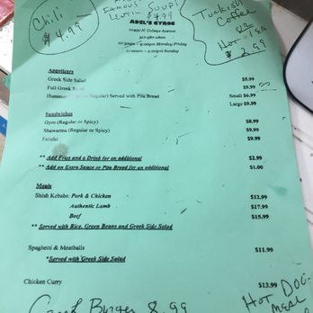 Adel's Gyros - Paper menu (1 of 2) - Greek Near Me - Carmel, Indiana