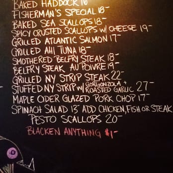 The Belfry - Specials the night we visited. - New American Near Me - Montgomery Center, Vermont