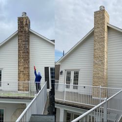 Squeegee Squad - Stone Chimney Before/After
