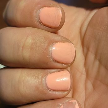 Spa Express Salon & Spa - Pinkie nail polish came off in one big piece. What is left was the only pieces that stayed after the one piece lifted up. - Hair Salons Near Me - Vernon, Connecticut Spa Express Salon & Spa - Pinkie nail polish came off in one big piece. What is left was the only pieces that stayed after the one piece lifted up. - Hair Salons Near Me - Vernon, Connecticut
