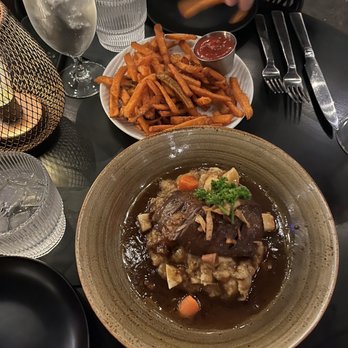 insideOUT - Braised beef short rib and sweet potato fries! - Lounges Near Me - San Diego, California