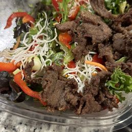 Mongolian beef w side salad Mongolian beef w side salad