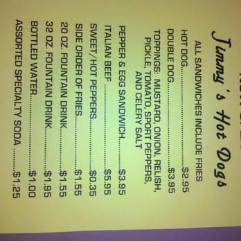 Jimmy's Hot Dogs - The menu for Jimmy's - Hot Dogs Near Me - Phoenix, Arizona