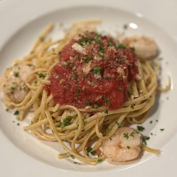 By The Bay - a plate of pasta with shrimp and sauce - Breweries Near Me - East Lyme, Connecticut By The Bay - a plate of pasta with shrimp and sauce - Breweries Near Me - East Lyme, Connecticut