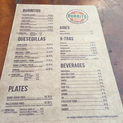 Menu photo 1 Burrito Shop Mexican Wave Istanbul, 34 Menu photo 1 Burrito Shop Mexican Wave Istanbul, 34