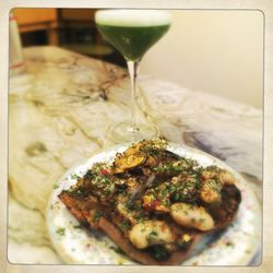 Bar La Loca - Mussel toast and Hugo verde (must try)