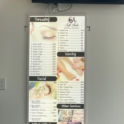 Soft Arch Browz & Beyond - Menu of services and prices