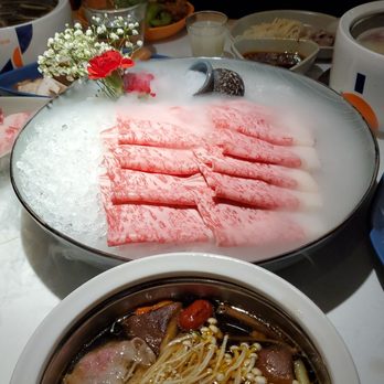 The Dolar Shop - A5 Wagyu and the mushroom black truffle broth - Chinese Near Me - Bellevue, Washington
