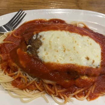 BiBa's Italian Restaurant - Eggplant Parmigiana on Spaghetti - Italian Near Me - Chattanooga, Tennessee