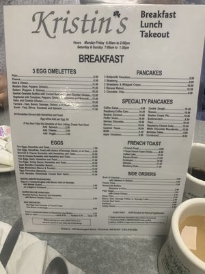 Menu photo 1 Kristin's Breakfast & Lunch Braintree, MA Menu photo 1 Kristin's Breakfast & Lunch Braintree, MA