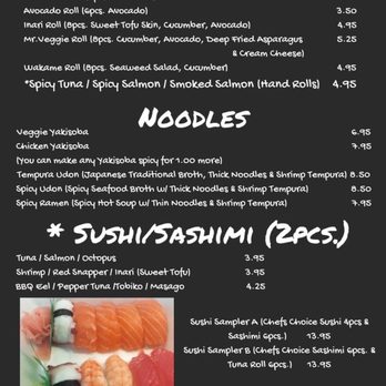 F G Sushi - FG New owners current Menu - Sushi Bars Near Me - Forest Grove, Oregon