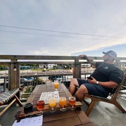 1718 Brewing Ocracoke - Beers on the second floor outside patio.