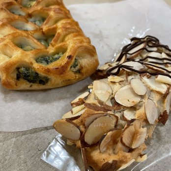 Chelle's Bake Shop - Spinach pastry and almond paste pastry - both were delicious and the perfect size for a snack. - Patisserie/Cake Shop Near Me - Oswego, New York