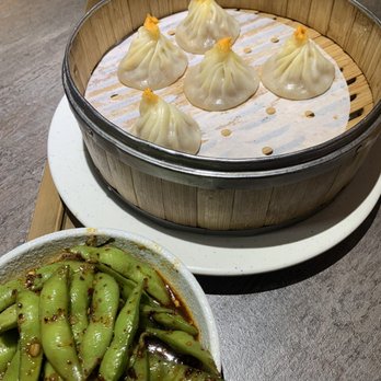 Duck n Bao - Spicy Garlic Edamame and Crab & pork Soup Dumpling (6) - Szechuan Near Me - Cypress, Texas Duck n Bao - Spicy Garlic Edamame and Crab & pork Soup Dumpling (6) - Szechuan Near Me - Cypress, Texas