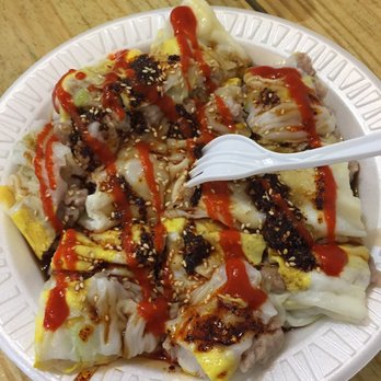 Joe's Steam Rice Roll - The pork ones were also delicious , with egg - Dim Sum Near Me - Flushing, New York Joe's Steam Rice Roll - The pork ones were also delicious , with egg - Dim Sum Near Me - Flushing, New York