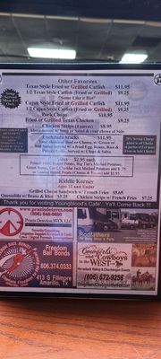 Menu photo 1 Youngblood's Cafe Amarillo, TX