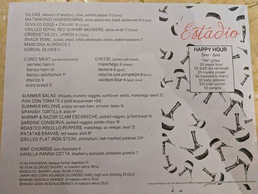 Menu photo 4 Estadio Charleston, SC