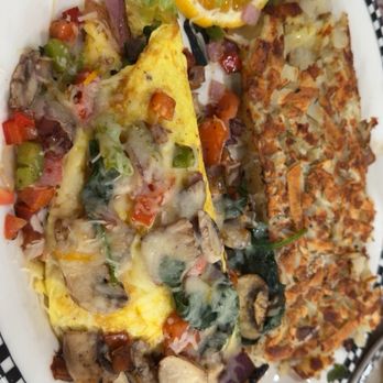 Black Bear Diner Cypress - Vegetarian Omelette (1080-1390 cal) Wide Strip-Cut Hash Browns (330 cal) - Diners Near Me - Jersey Village, Texas Black Bear Diner Cypress - Vegetarian Omelette (1080-1390 cal) Wide Strip-Cut Hash Browns (330 cal) - Diners Near Me - Jersey Village, Texas