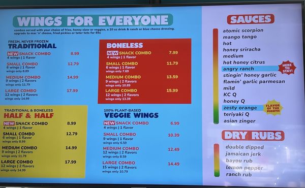 Menu photo 1 Wing Stand Mission, KS