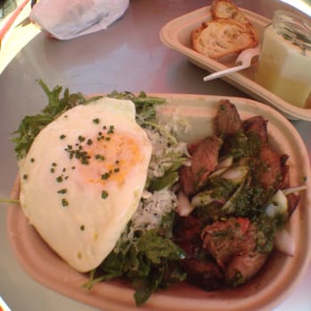 Eggslut - Gaucho. Subbed buns for salad. (But choose the buns!) - Breakfast & Brunch Near Me - Los Angeles, California