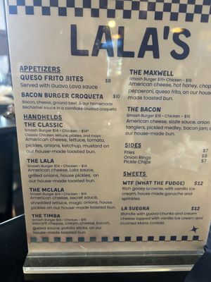 Menu photo 1 Lala’s Burgers Miami, FL Menu photo 1 Lala’s Burgers Miami, FL