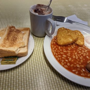 Regency Café - Egg sausage + baked beans + two slices of toast and coffee - Cafes Near Me - London, XGL