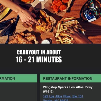 Wingstop - 16-21 minutes NOT AN HOUR!!! - Chicken Wings Near Me - Sparks, Nevada Wingstop - 16-21 minutes NOT AN HOUR!!! - Chicken Wings Near Me - Sparks, Nevada