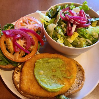 Veggie Grill by Next Level - Santa Fe Crispy Chick'n sandwich w/added side salad, $10.90 - Vegan Near Me - San Jose, California Veggie Grill by Next Level - Santa Fe Crispy Chick'n sandwich w/added side salad, $10.90 - Vegan Near Me - San Jose, California