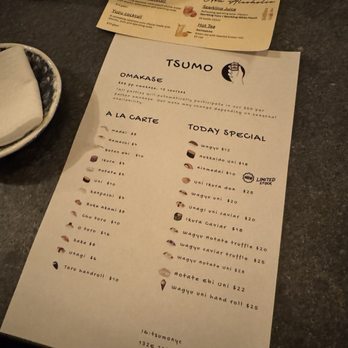 Tsumo Omakase - Menu - Japanese Near Me - New York, New York Tsumo Omakase - Menu - Japanese Near Me - New York, New York