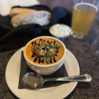 Post - American Eatery - Tomato bisque soup w/bread basket - American Near Me - Hudson, Wisconsin