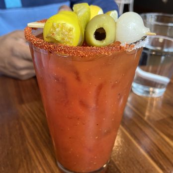 Floret - vegetarian bloody mary - AMAZING! double shot was $19.50, single is $15 - Vegetarian Near Me - Seattle, Washington