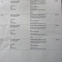 EBR Carpet Cleaning - This is a printout of some of the fraudulent activities that has been going on for the last few months