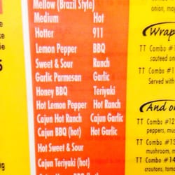 Thorton Wings & More - Wing flavors