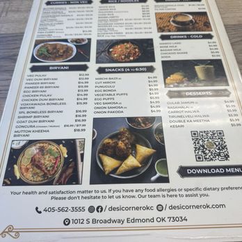 Desi Corner - Menu - Indian Near Me - Edmond, Oklahoma Desi Corner - Menu - Indian Near Me - Edmond, Oklahoma