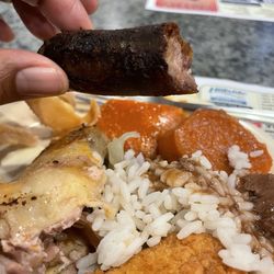 Fuller's Old Fashioned BBQ - Pork sausage cooked beyond recognition.