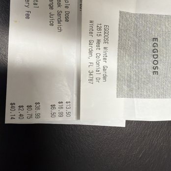 Eggdose - Delivery fee when no delivery it was take out - Breakfast & Brunch Near Me - Winter Garden, Florida