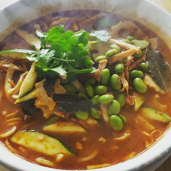 Ginger Vegetarian House - Back for the Tom Yum Ramen again. Hits the spot everytime - Vegetarian Near Me - Brooklyn, New York Ginger Vegetarian House - Back for the Tom Yum Ramen again. Hits the spot everytime - Vegetarian Near Me - Brooklyn, New York