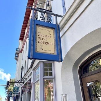 The Ancient Olive - a sign for the restaurant - Olive Oil Near Me - St. Augustine, Florida