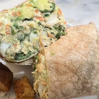 Giardino Gourmet Salads - Wrap = tropical chicken, romaine & spinach, carrot, avocado, hard boiled eggs, creamy cesar dressing, whole wheat tortilla. - Salad Near Me - Miami, Florida Giardino Gourmet Salads - Wrap = tropical chicken, romaine & spinach, carrot, avocado, hard boiled eggs, creamy cesar dressing, whole wheat tortilla. - Salad Near Me - Miami, Florida