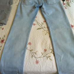 Beautiful blue fade Jackie's work keeps the 501's distressed look